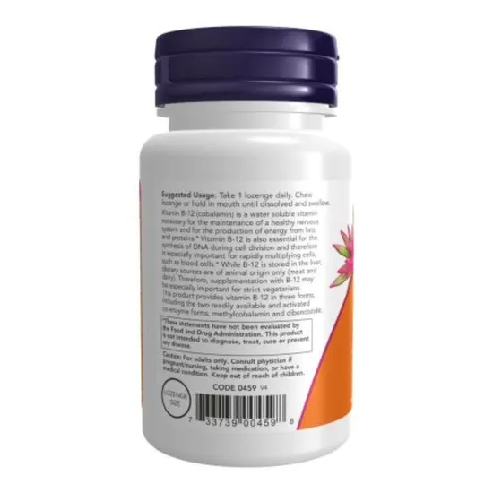 NOW Foods Vitamin B-12 2000mcg Lozenges 100 Lozenges