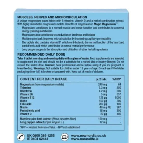 New Nordic Magic Magnesium Malate 800mg Tablets 60 Tablets
