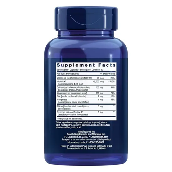 Life Extension Bone Restore Elite With Super Potent K2 Capsules 120 Capsules