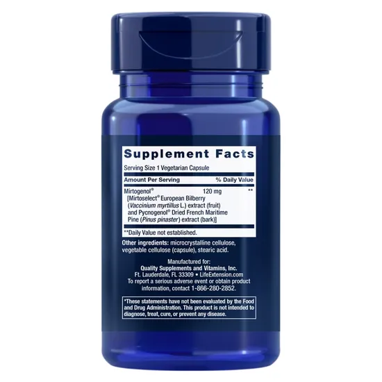 Life Extension Eye Pressure Support With Mirtogenol Vegicaps 30 Vegicaps