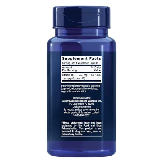 Life Extension Vitamin B6 250mg Vegicaps 100 Vegicaps