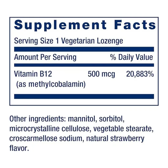 Life Extension Vitamin B12 500mcg Lozenges 100 Lozenges