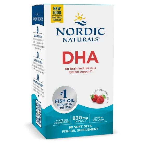 Nordic Naturals DHA 830mg Strawberry Softgels 90 Softgels