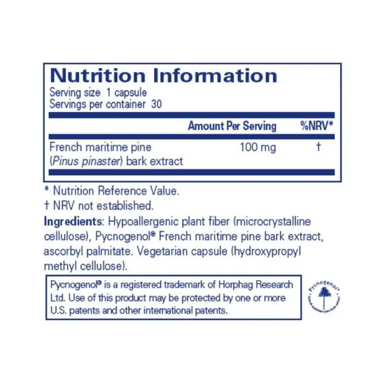 Pure Encapsulations Pycnogenol 100mg Capsules 30 Capsules