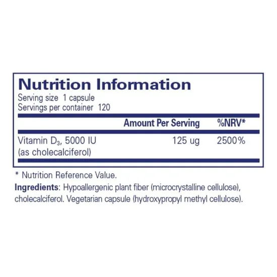 Pure Encapsulations Vitamin D3 5000iu Capsules 60 Capsules