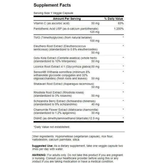 Swanson Adrenal Essentials Capsules 60 Capsules