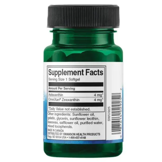 Swanson Astaxanthin & Zeaxanthin Softgels 60 Softgels