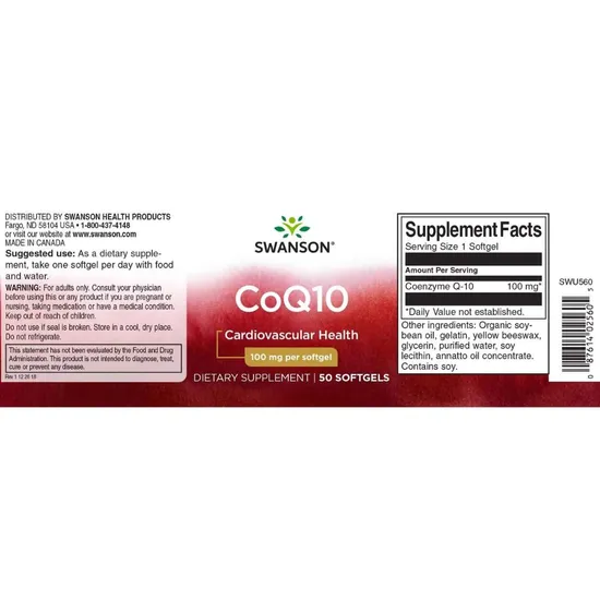 Swanson CoQ-10 100mg Softgels 50 Softgels