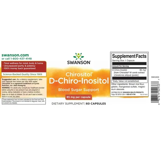 Swanson D-Chiro-Inositol 85mg Capsules 60 Capsules