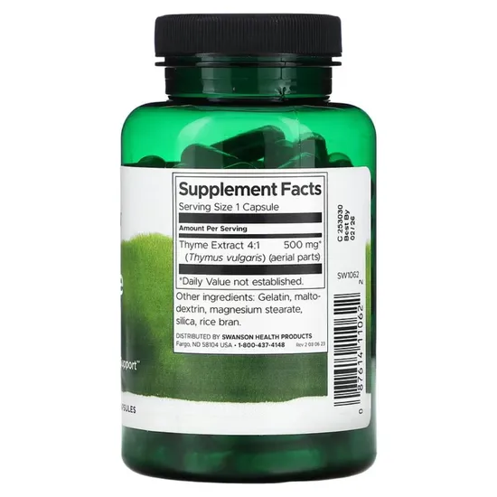 Swanson Thyme Leaf 500mg Capsules 120 Capsules