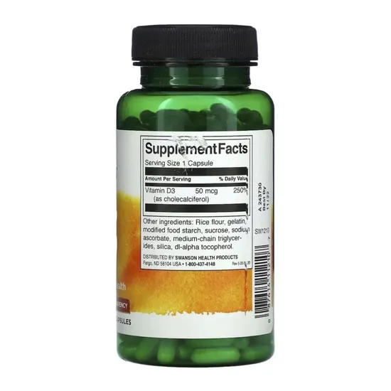 Swanson Vitamin D3 2000iu Capsules 250 Capsules