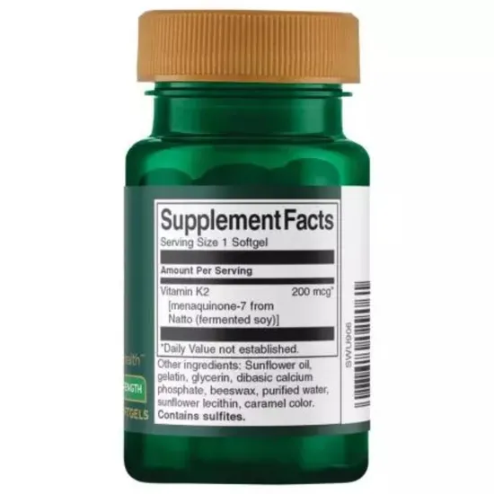 Swanson Vitamin K2 Natural 200mcg Softgels 30 Softgels