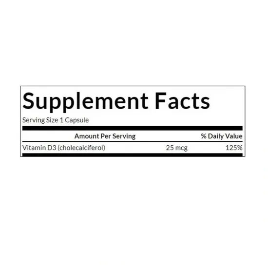 Swanson Vitamin D3 1000iu Capsules 60 Capsules