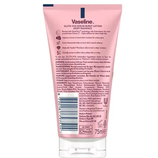 Vaseline Gluta Hya Serum Burst Dewy Radiance Lotion 75ml