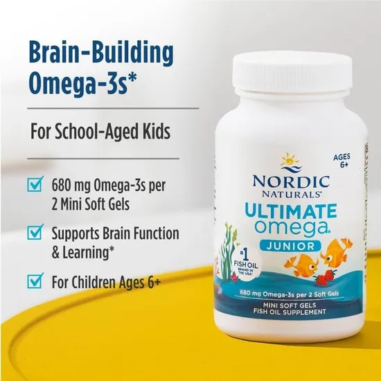 Nordic Naturals Ultimate Omega Fish Oil Junior 680mg Strawberry 90 Softgels