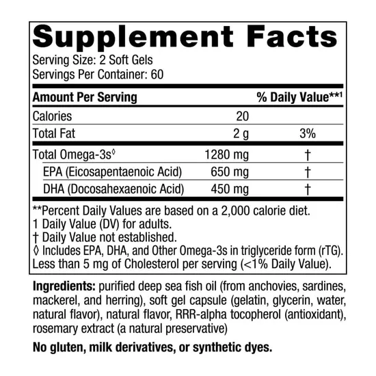 Nordic Naturals Ultimate Omega 1280mg Lemon 60 Softgels