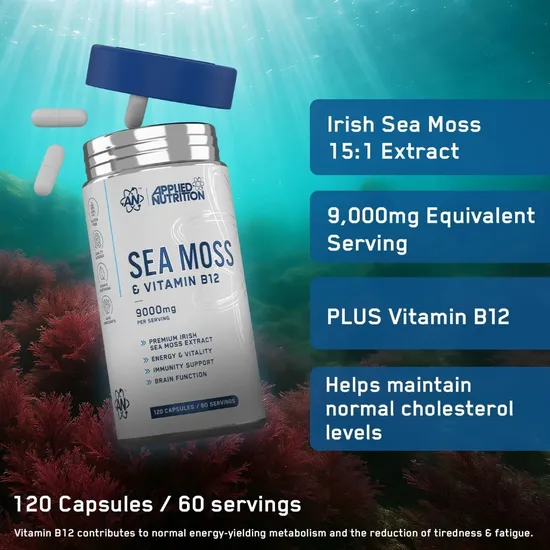 Applied Nutrition Sea Moss & Vitamin B12 Capsules 120 Capsules