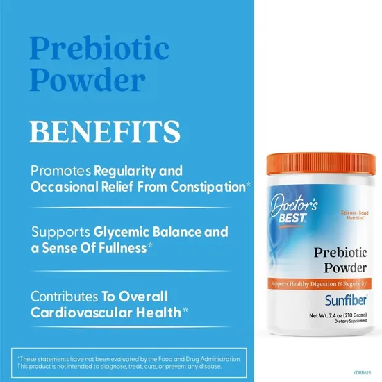 Doctor's Best Prebiotic Powder Sunfiber 210g