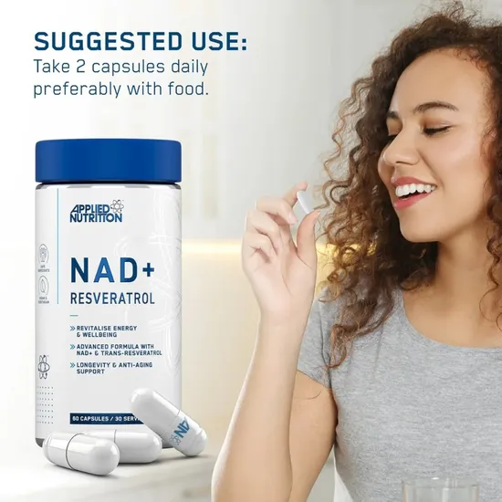 Applied Nutrition NAD+ Resveratrol Capsules 60 Capsules