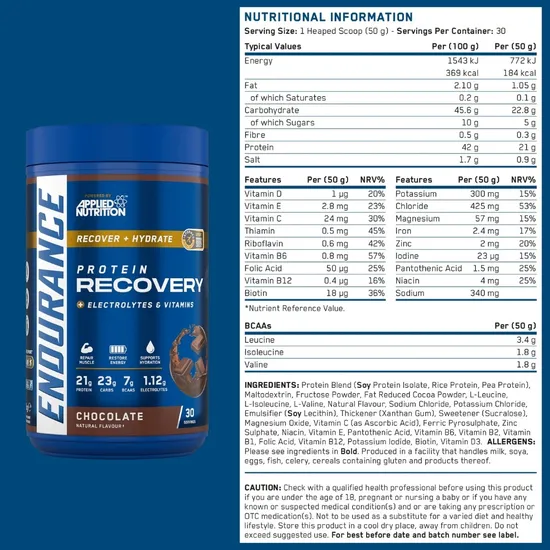 Applied Nutrition Endurance Recovery Chocolate 1500g