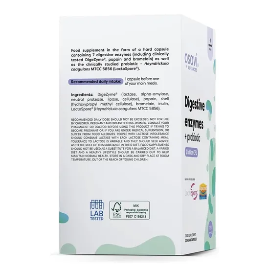 Osavi Digestive Enzymes + Probiotic Capsules 60 Capsules