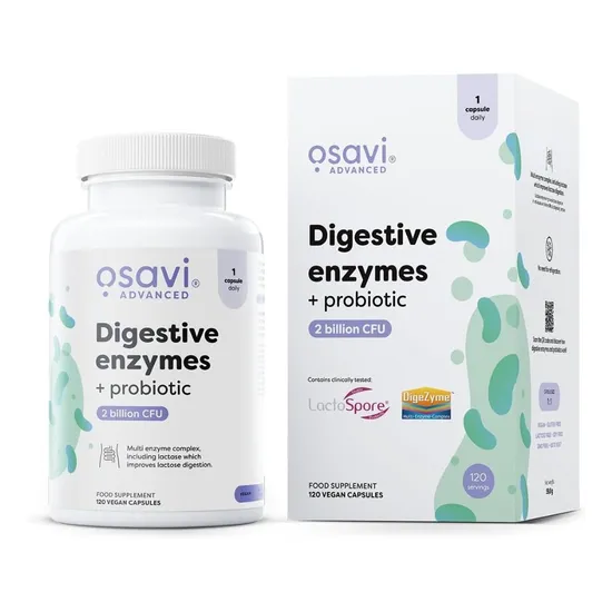 Osavi Digestive Enzymes + Probiotic Capsules 60 Capsules