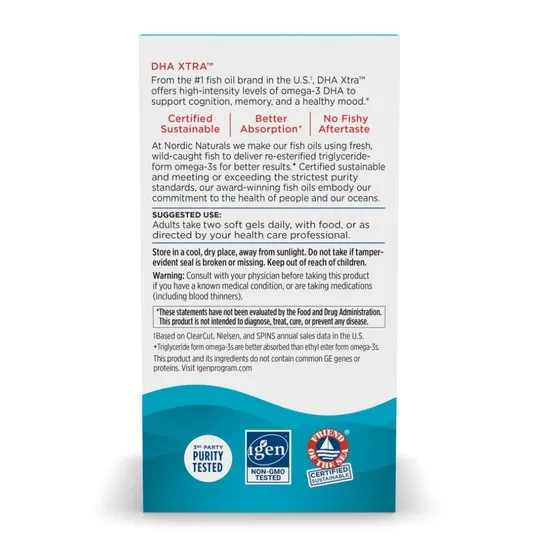 Nordic Naturals DHA Xtra 1660mg Strawberry 60 Softgels