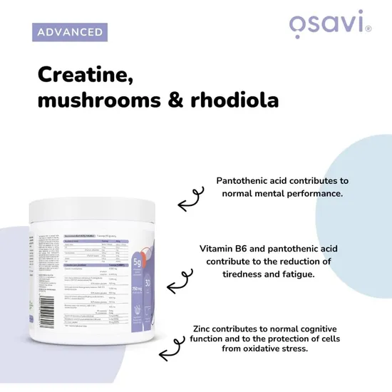 Osavi Creatine Mushrooms & Rhodiola Cherry & Strawberry 300g