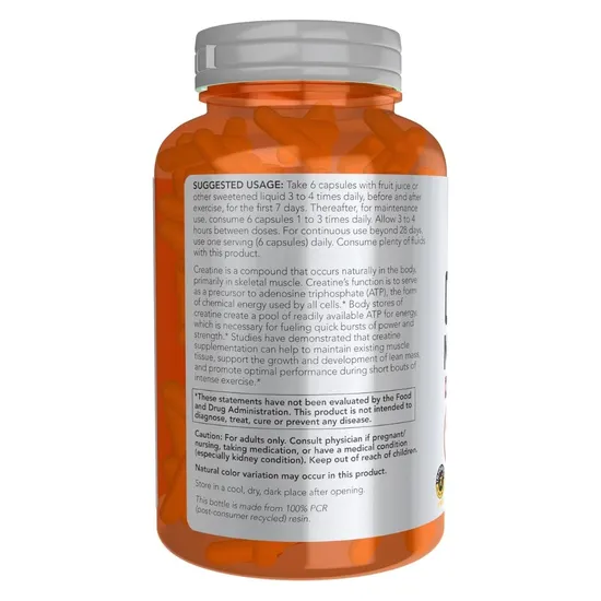 NOW Foods Creatine Monohydrate 750mg Capsules 120 Capsules