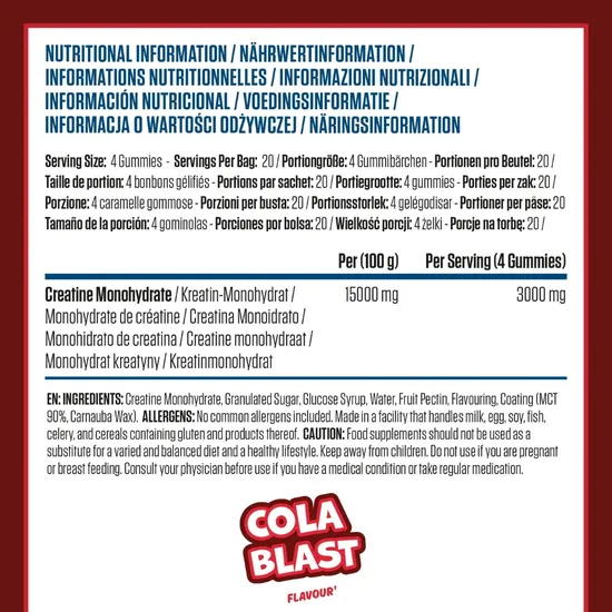 Applied Nutrition Creatine Cola Blast Gummies 80 Gummies
