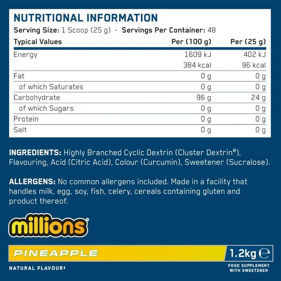 Applied Nutrition Carb X Millions Pineapple 1200g