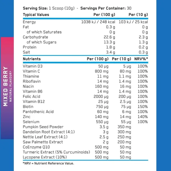 Applied Nutrition Agewell 40+ Prostate Support Mixed Berry 300g
