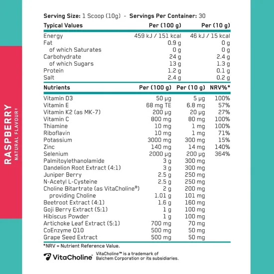 Applied Nutrition Agewell 40+ Organ Shield Raspberry 300g
