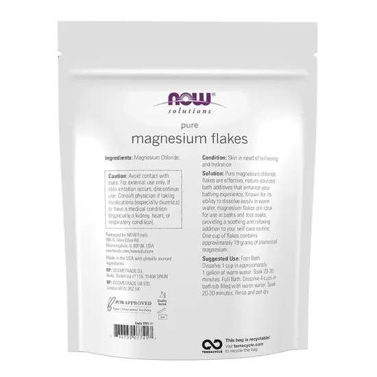 NOW Foods 100% Pure Magnesium Flakes 750g