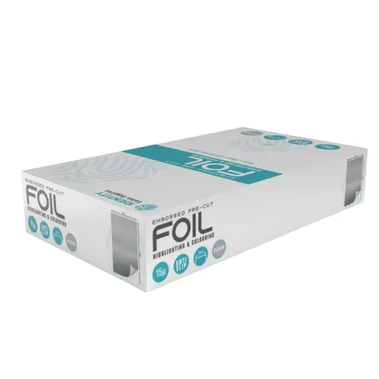 Identity Salon Supplies Embossed Pre Cut Highlighted & Colouring 500 Silver Sheets 13 cm x 30 cm