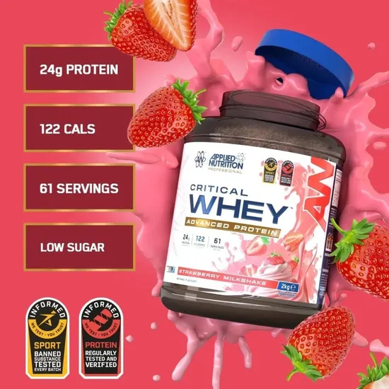 Applied Nutrition Critical Whey Strawberry Milkshake 825g