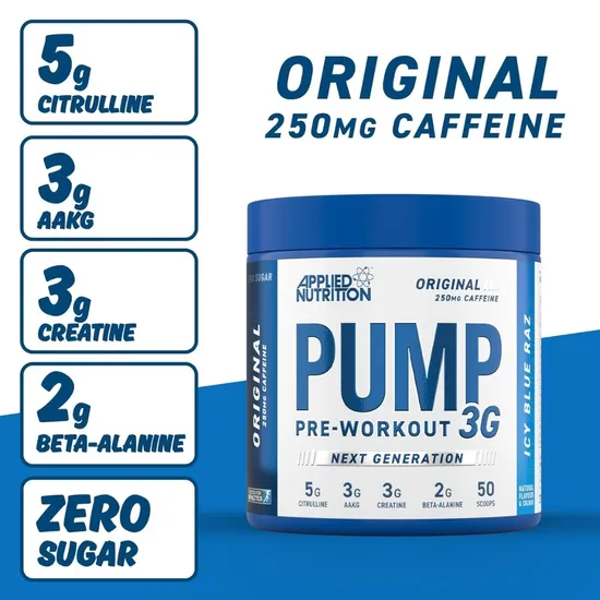 Applied Nutrition Pump 3g Pre-Workout Icy Blue Raz 375g