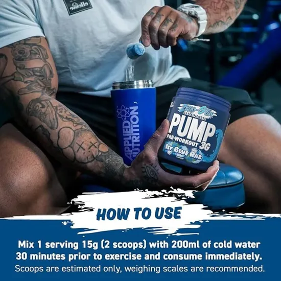 Applied Nutrition Pump 3g Pre-Workout Icy Blue Raz 375g