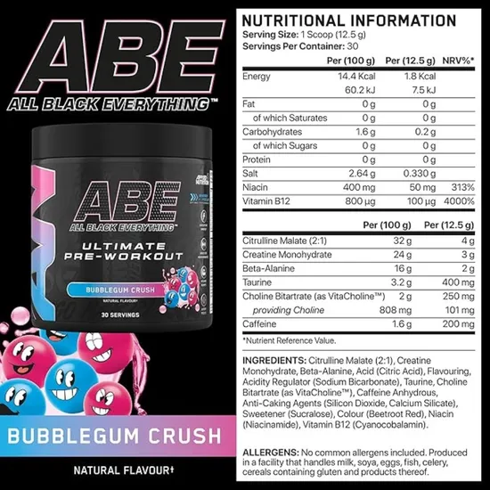 Applied Nutrition All Black Everything Bubblegum Crush 375g