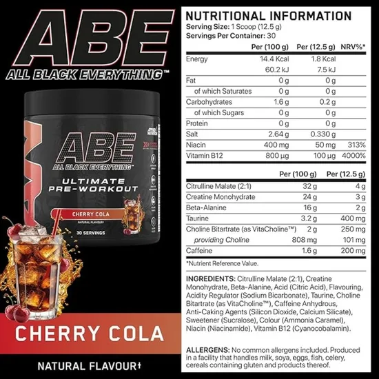 Applied Nutrition All Black Everything Cherry Cola 375g