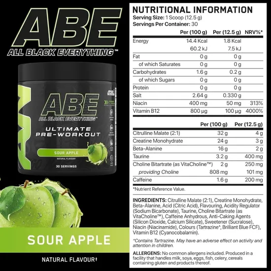Applied Nutrition All Black Everything Sour Apple 375g