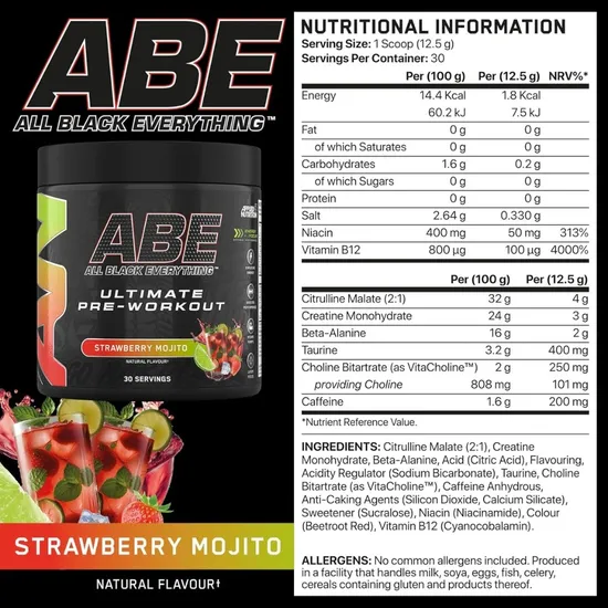 Applied Nutrition All Black Everything Strawberry Mojito 375g