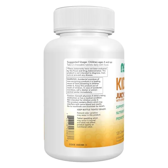 NOW Foods Kid Vits Juicy Orange Chewables 120 chewables