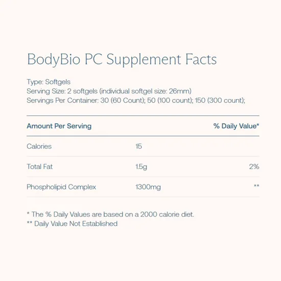 BodyBio PC Softgels 100 Softgels