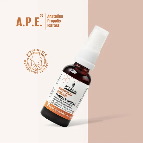 BEE&YOU Propolis Ginger Raw Honey Throat Spray With Menthol 30ml