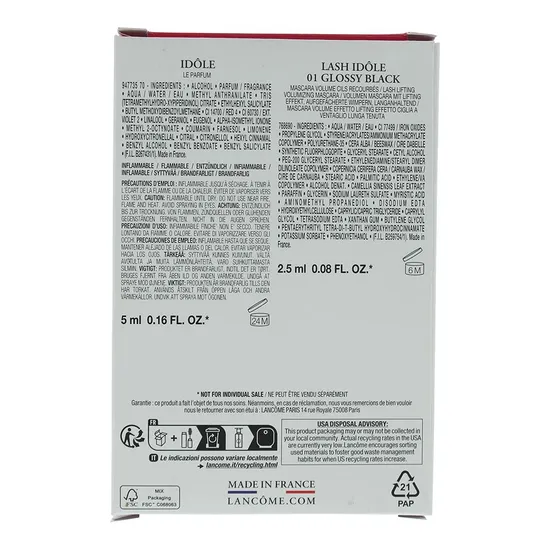 Lancôme Idole Eau De Parfum Gift Set 5ml Eau De Parfum + 2.5ml Lash Idole Mascara Glossy Black