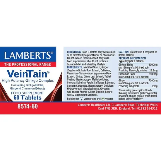 Lamberts VeinTain Tablets 60 Tablets