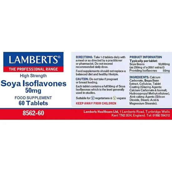 Lamberts Soya Isoflavones 50mg Tablets 60 Tablets