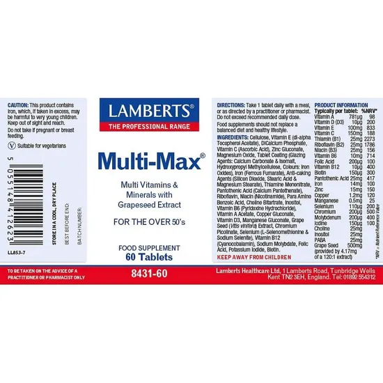 Lamberts Multi-Max Tablets 60 Tablets
