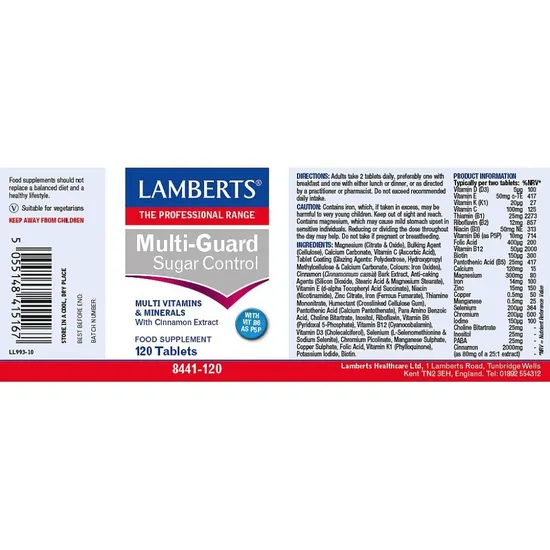 Lamberts Multi-Guard Sugar Control Tablets 120 Tablets
